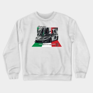 Lamborghini Aventador with Italian flag Crewneck Sweatshirt